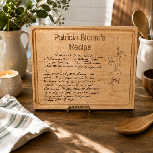 Heirloom Cutting Board with 1 Hand Written Recipe